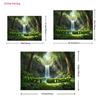 2D Forest Waterfall Happy Birthday Backdrop Jungle Greenery Party Photography Background Banner