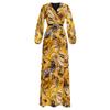 Plus Size Women's V-Neck Print A-Line Chiffon Dress