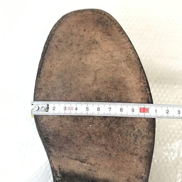 USED/70s-80s IBILEY’S CAT'S PAW Heel Pebbled Leather Long Wingtip 9.5D 27-27.5cm Black