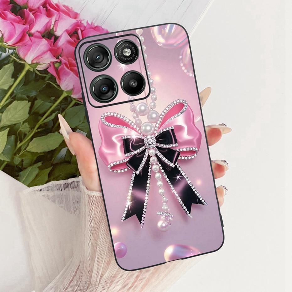 Modne etui na telefon z literami dla Motorola Moto G77 G67 Tylna osłona dla MOTO G67 G77 5G Miękkie czarne silikonowe etui