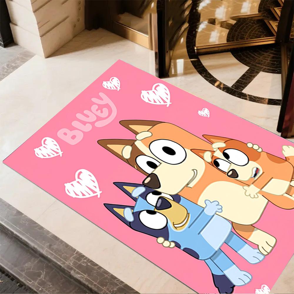 Bluey Family Adventure Carpet Design for Foyer Decorate Room Bedrooms Dormitory Anti-slip Rug Office Home Decor Gift for Festivals