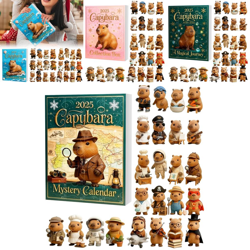 Christmas Capybara Countdown Blind Box With Mini Acrylic Pendant For Holiday Gift Exchange