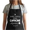 Tablier de cuisine - Carine d'amour - Noir - Coton résistant - Impression bretonne