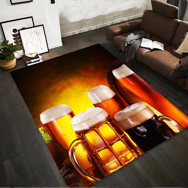 

Beer Mug and Barrel Pattern Carpet with Golden Amber Theme for Home Decor Suitable for use as an anti-slip1 for1room and bedroom sofas 40x60cm( 15x23in )