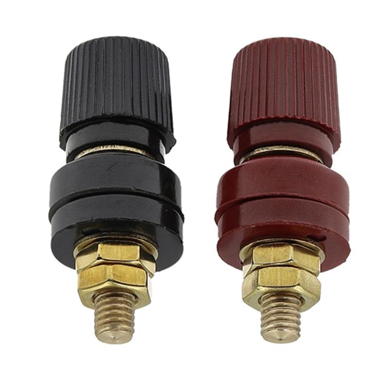 High Current Brass Automotive Terminals Copper Cable Lugs Stud Terminals Pair for 6mm 8mm Studs Motorcycle Battery Setups