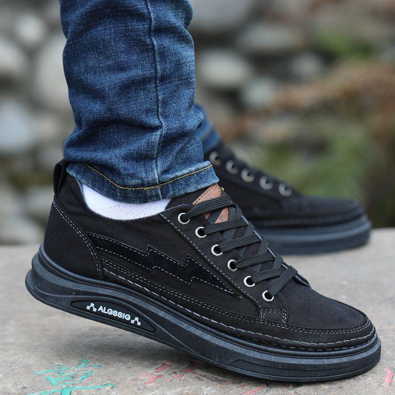 Herren 2025 Atmungsaktive Canvas Skate Schuhe - Geruchsresistent, Weiche Sohle, Abriebfest, Vielseitiges Freizeit-Schuhwerk.