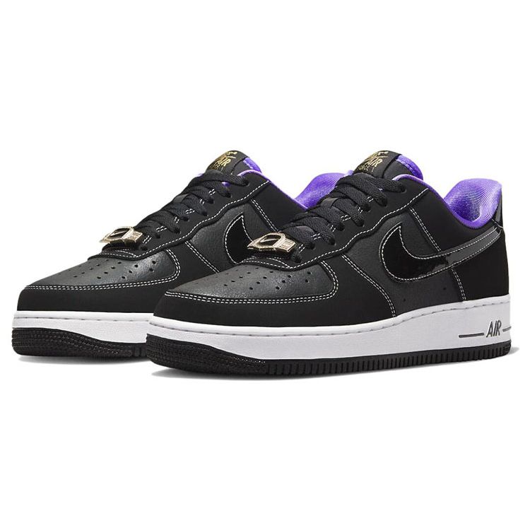 Nike Air Force 1 Low 07 LV8 EMB World Champ - Lakers Men Sneakers Black Iron-Grey White DR9866-001