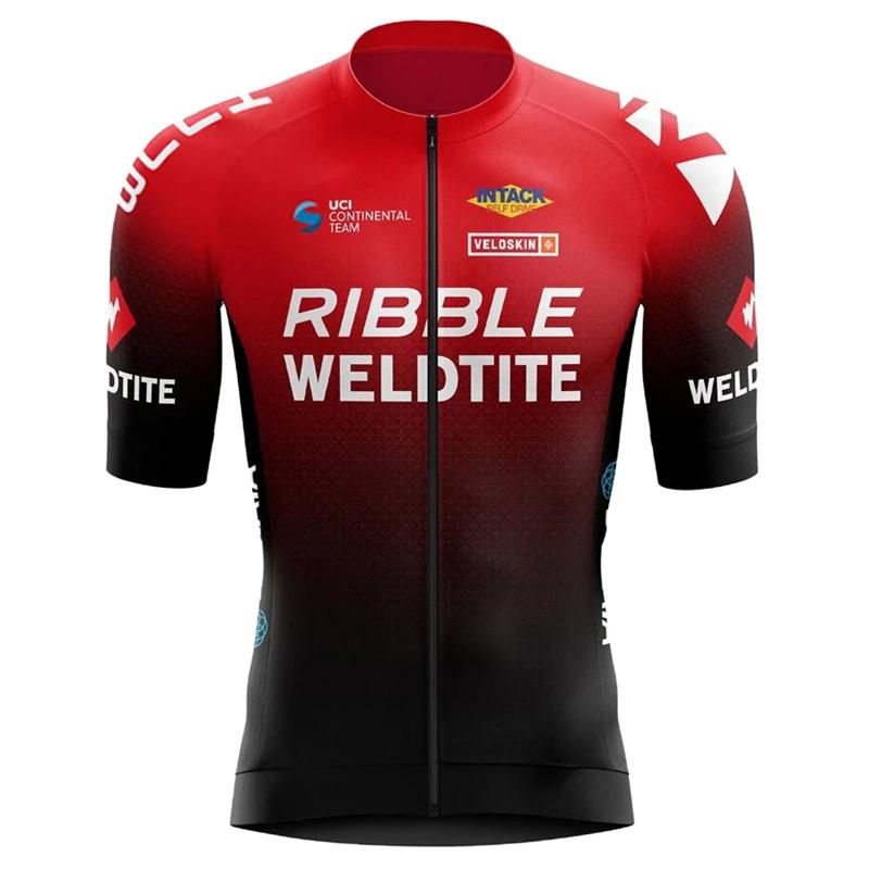 

Ribble Weldtite Cycling Jersey Set Short Sleeve Men Anti-UV Bike Summer Cycling Clothing Maillot Ciclismo Hombre Bicycle Suit S
