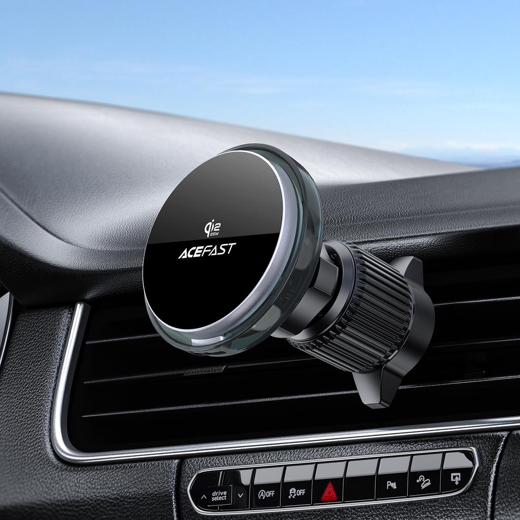 ACEFAST D61 QI2 25W Magnetisk Trådlös Laddning Bilhållare Justerbar Bil Laddningshållare med Kylfläkt