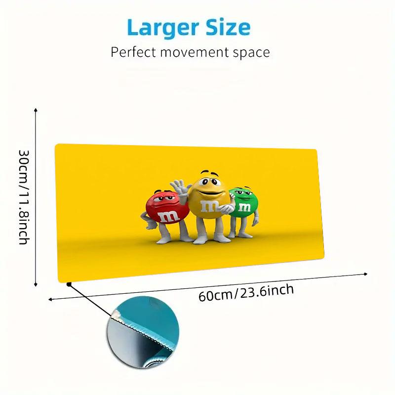 M&M's Large Size Mouse Pad Large Gaming Table Cushion Non-slip Laptop Tablet Big Mousepad XXL Mat Mini PC Playmat With Lock edge