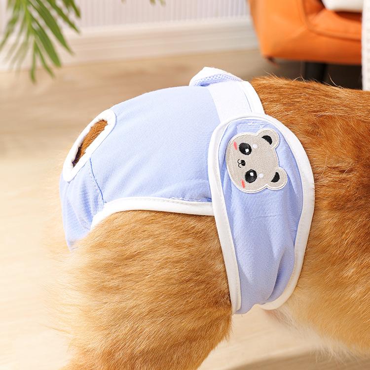 

Washable Dog Diaper Breathable Dog Period Pads Panties for Small-medium Dogs Feminine Pet Menstrual Pants M синий