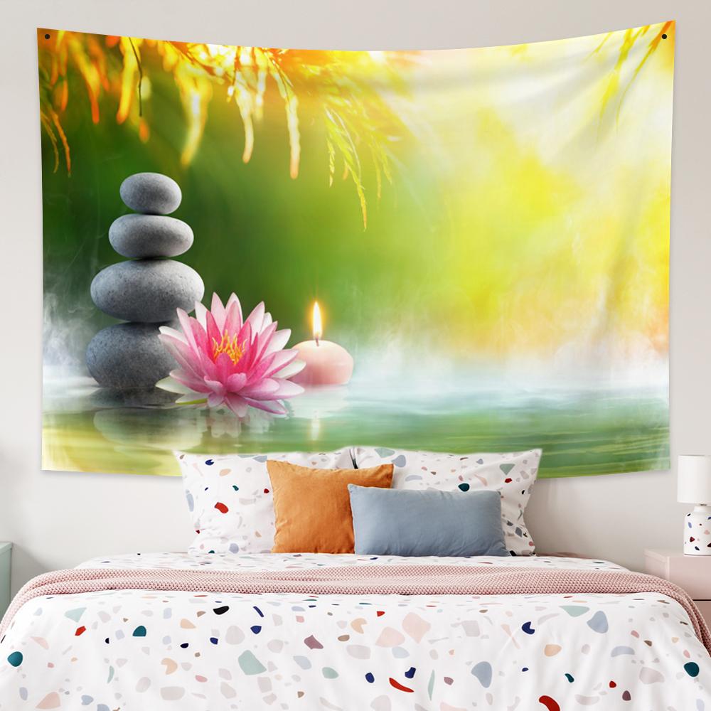 Green Garden Posters For Outside Real Shot Scene Plant Tapestry Lake Waterfall Natural Scenery Aesthetic Room Decor Decoration