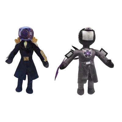 2 in 1 Clockman und TV King Skibidi Toilette Speakerman Plüschtiere Skibidi Toilette Baumwollplüschtier