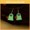 3d Glow Whimsical In The Dark Pumpkin Ghost Earrings Perfect For Halloween Celebrations