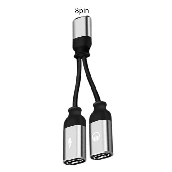 Aluminum Alloy 2-in-1 Cable Headphone Jack Splitter Adapter Fast Charging Port Dual Converter