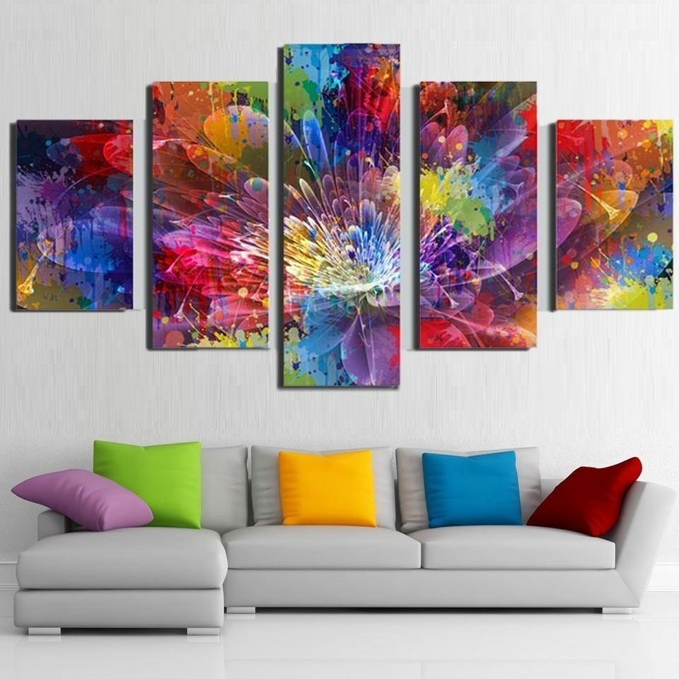 

Canvas Painting 5 Pieces Gorgeous Flowers Abstract Canvas Print Poster Bedroom Pictures for Home Decor Wall Pictures 20X35 20X45 20X55CM