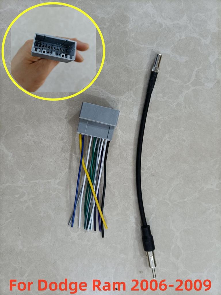 1 Set New Car Truck Stereo Wiring Harness & Antenna Kit For Dodge Ram 2006-2009