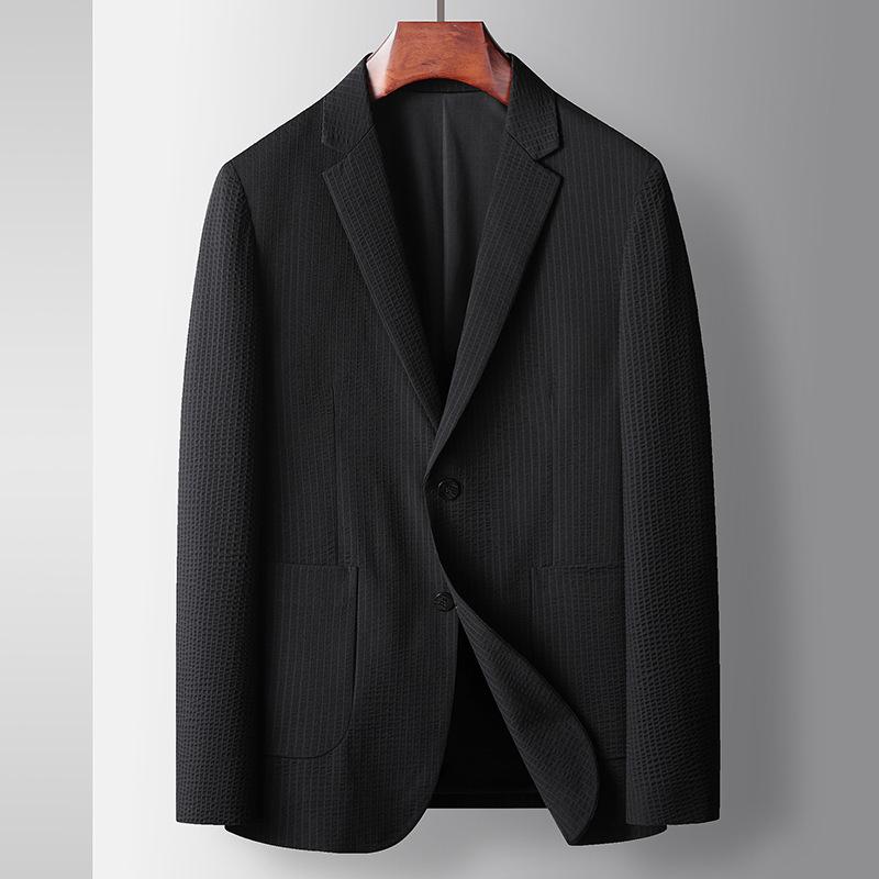 Men's Casual Suit Spring and Summer Thin Light Luxury Business Single West Solid Color Non-ironing Youth Micro-elastic Convenience Jacket