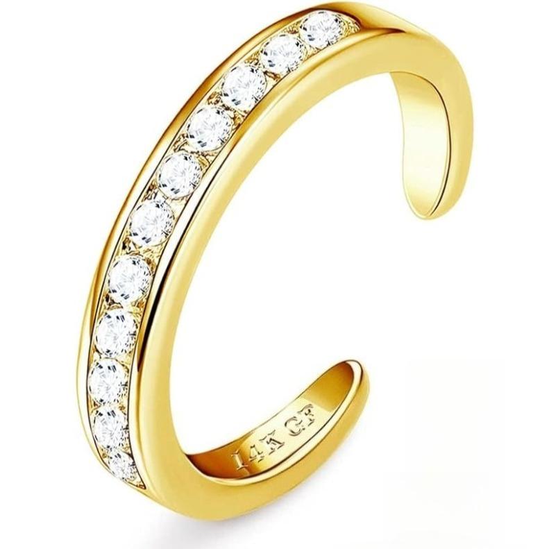 

Bobisty 1/3Pcs 14K Gold-plated Toe Rings for Women Non Tarnish Adjustable Flower CZ Dainty Toe Ring Summer Beach Foot Jewelry
