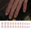 Press On Nail Short Square False Nail French Tip Stick On Acrylic Nail for Women Girls Manicure Nail Accesories 24Pcs