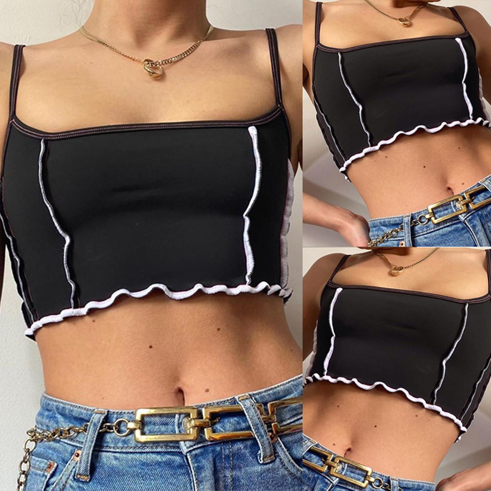 

сексуальный женский слэш-шея Твердый цвет Sleeveless Короткие Вест Танк Рубашка Блузка
