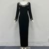Elegant Beaded Evening Gown - European & American Style for Socialites