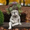 Bulldog Flowerpot Creative Decorative Planter with Unique Attitude Design Eye-Catching Garden Decor Indoor Outdoor Plant Pot Novelty Flower Planters