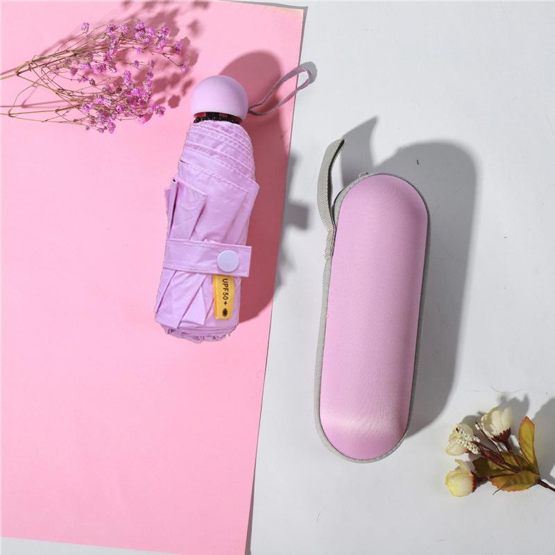 Mini Foldable Umbrella UV Protection Mini Sun Umbrella Dual Use Portable Box To Store Sunshade Umbrella Mini Portable Umbrella