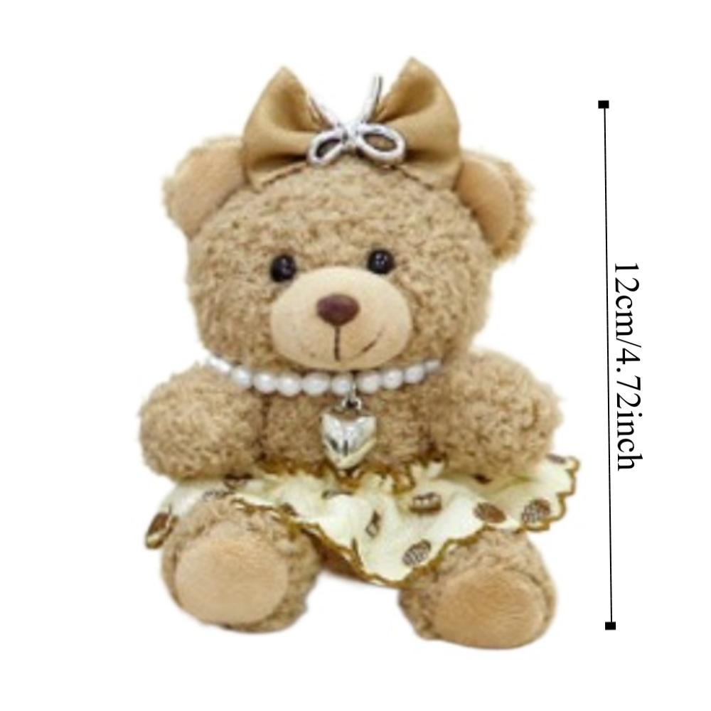 Cute Plush Bear Pendnat Ornaments Car Key Ring Lovely Stuffed Dolls  Backpack Decor