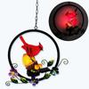 Solar Powered Red Birds Windchime Light Pendant Charming Landscapes Decorative Light For Outdoor Garden