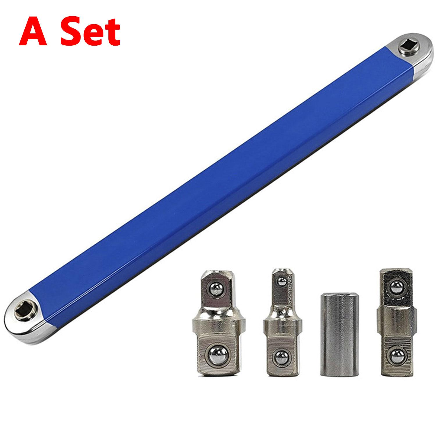 

Набор удлинителей гаечного ключа с трещоткой, вспомогательный инструмент для авторемонта с 4-мя видами квадратного адаптера для небольших мест