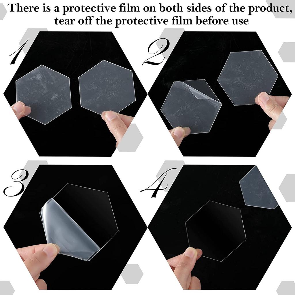 2/4mm Clear Acrylic Place Seat Card Wedding Banquet Blank Hexagon Tile Name Table Number Card for Birthday Party Decoration Sign