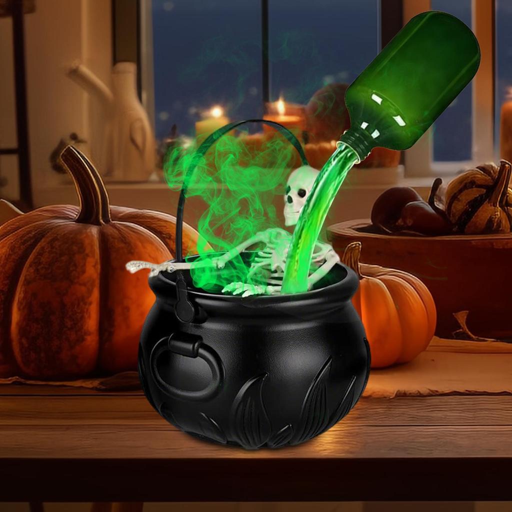 Halloween Decor Witches Cauldron Diffuser Bubbling Pot Haunted House Spooky Party Supplies Holiday Decorations Prop Cauldron