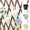 Metal Hanging Flower Pots Wall Mounted Drainable Hanging Planter with Hooks Railing Flower Planter Indoor Balcony