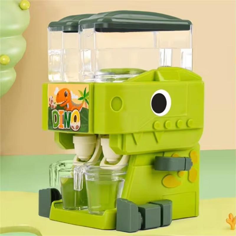 

Детский мини-диспенсер для воды, в форме милого динозавра, подходит для ролевых игр, украшения офисного рабочего стола, подарков, игрушечного кухонного фонтана с двойной розеткой зелёный