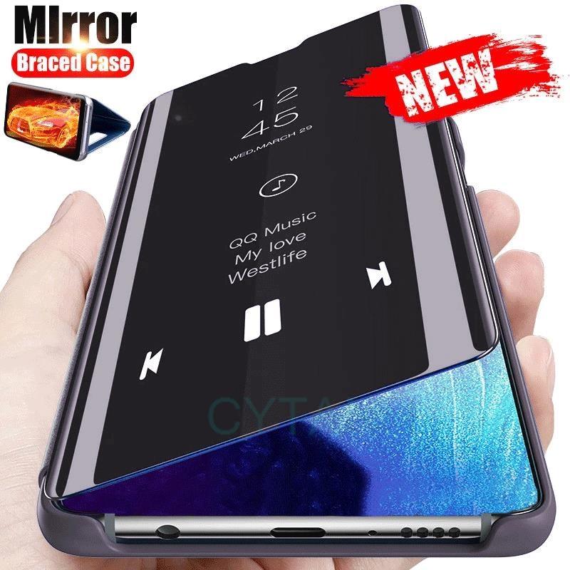 For Samsung A23 5G Case Luxury Smart Mirror Magnetic Flip Leather Kickstand Phone Case For Samsung Galaxy A33 A53 A73 Full Cover