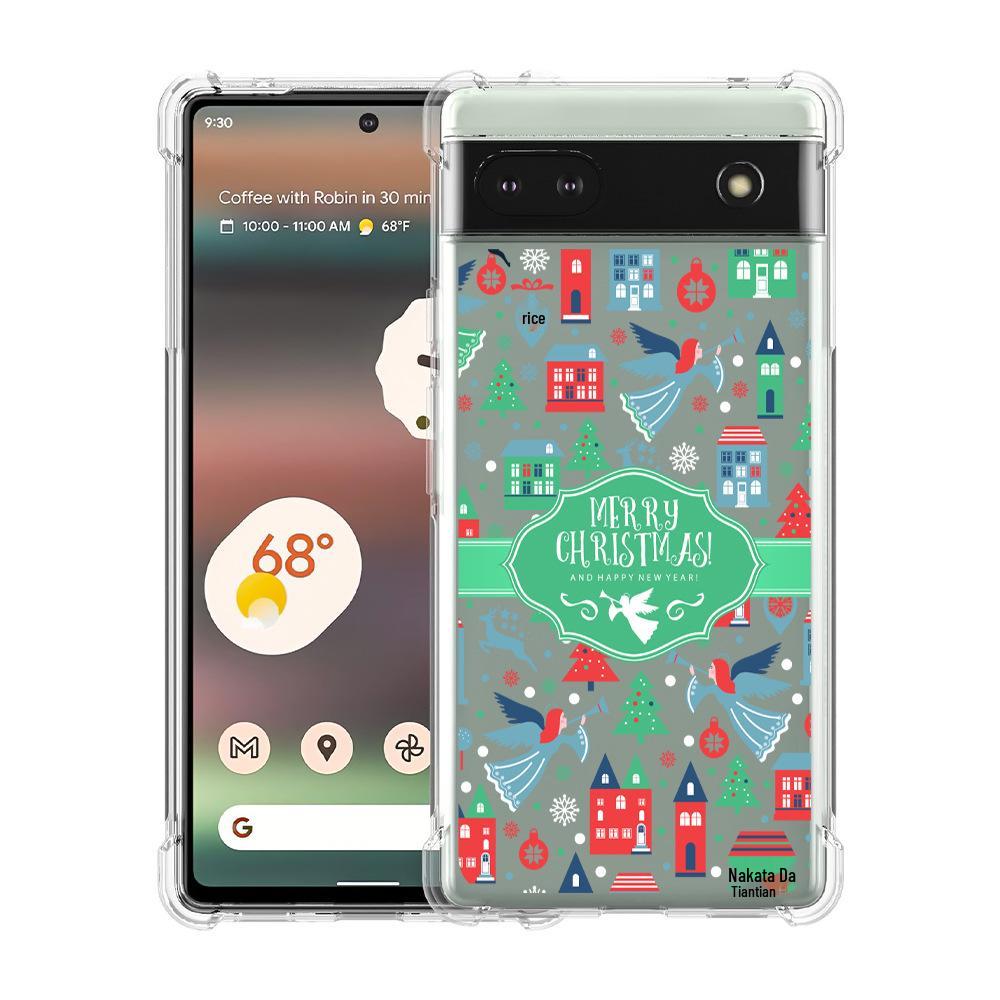Christmas Four-Corner Drop-Proof TPU Case for Google Pixel 8 Mobile Phone - Festive Design