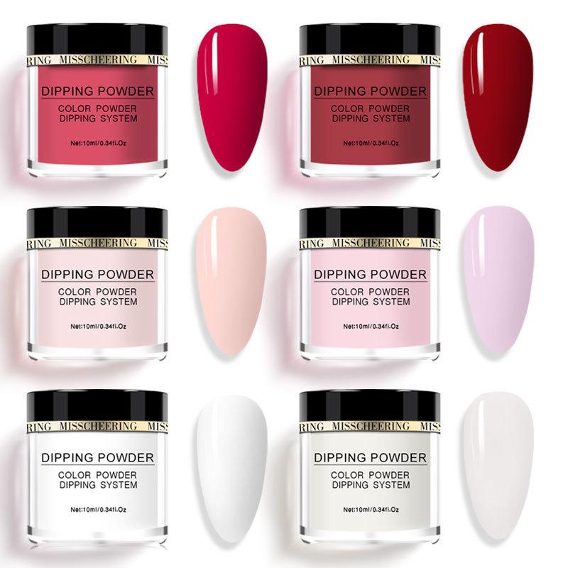 Huancai Nagel Dipping Powder Set Nagel Glitzer Puder mit mehreren Farben Nagel Benetzungspuder DIY Design Werkzeugset