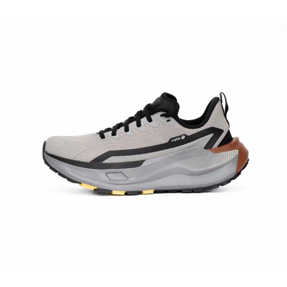 

Anta Kunlun Synthetic Leather Low top Cushioning Athletic Shoes Men s Durable Gray 112615590R-1 42