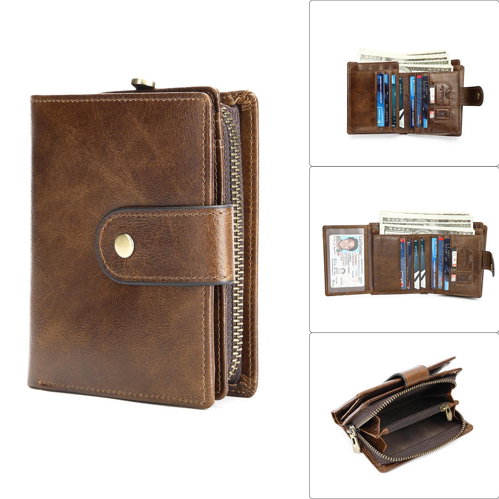 Мужской кошелек из натуральной кожи RFIDF — фото 5