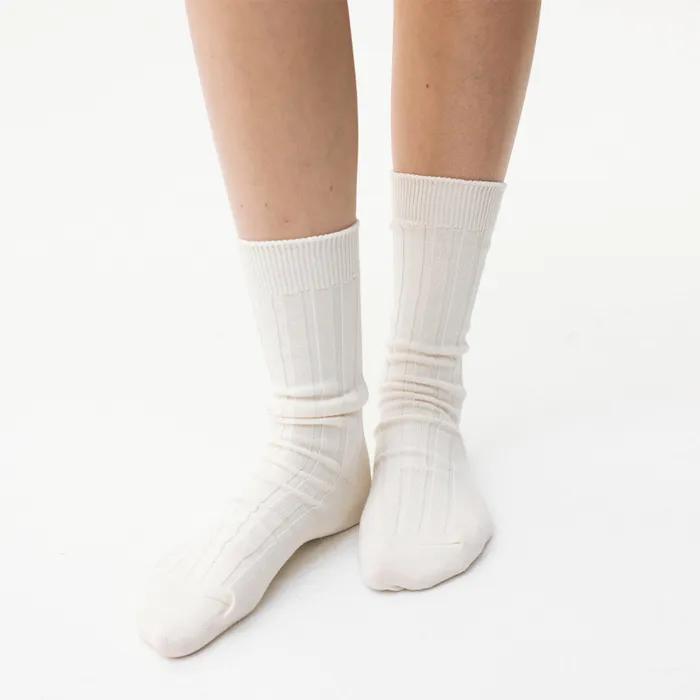 Flamingo Cotton Rib Socks (Brown/Ivory/Red)