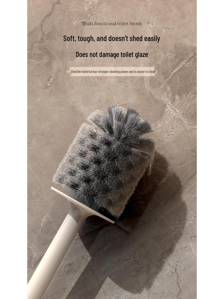 Luxury Wall-Mounted Quick-Dry Toilet Brush Set with Base for Cleaning Bathroom Corners