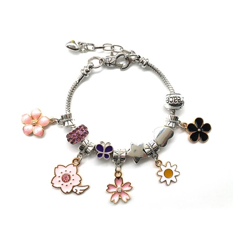 Set of 60 Flower Charm DIY Oil Drop Pendants Jewelry Making Supplies Alloy Material Perfect for Earrings and Necklaces