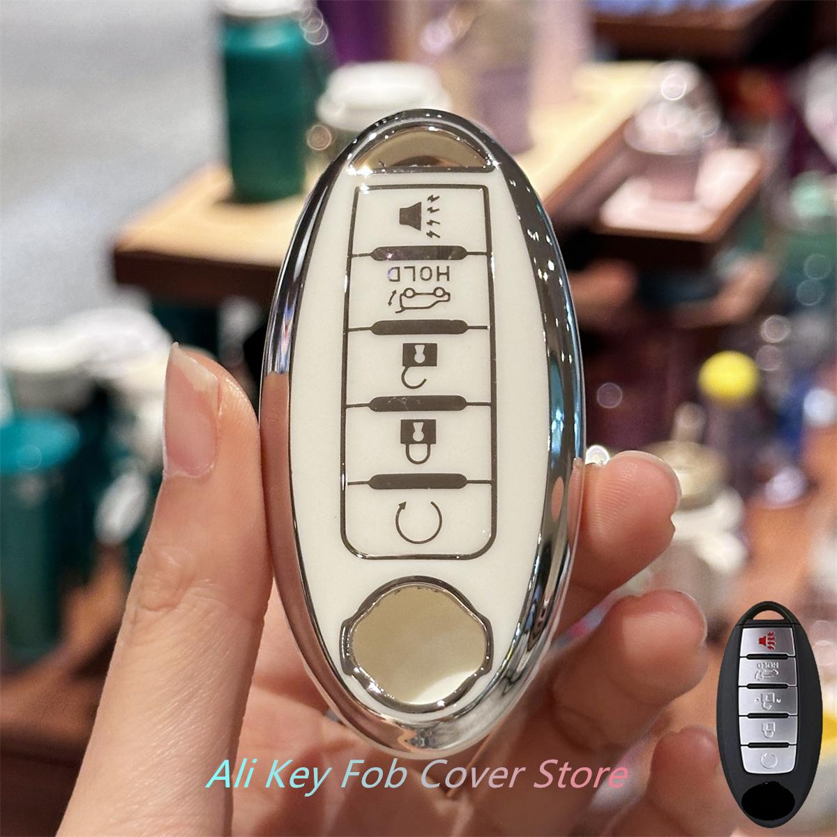 

Key Fob Cover Keychain Lanyard for Nissan Altima Maxima Murano Rogue Sentra 370z Pathfinder Smart Control Key Protecto белый