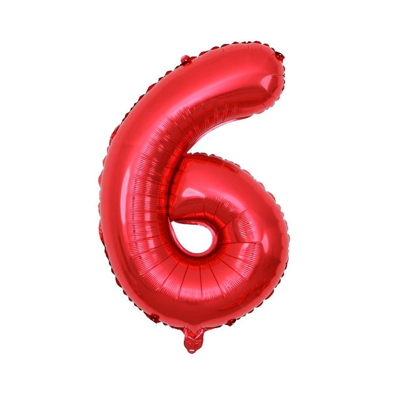 Small Digital Balloon 16-Inch Us Version Of Thin Body Decoration Birthday Party Aluminum Film Balloon Digital Balloon