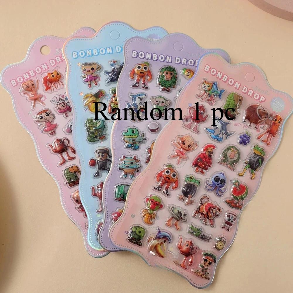 

4pcs Italian Brainrot 3D Relief Stickers Tung Tung Tung Sahur Funny Animal Bubble Decals Toys Waterproof Cute DIY Phone Diary SS