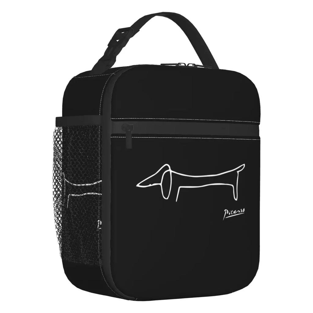 Long Hair Dachshund Sausage Dog Print Thermal Insulated Lunch Bags Pet Wiener Portable Lunch Container School Storage Food Box