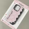 Rosa und Schwarze Spitze Muster Handyhülle Für iPhone 17 17Air 16 15 14 13 12 11 Pro Max Sexy Ästhetik Silikon Weiche Hülle Funda