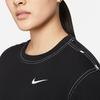 Nike Sportswear Swoosh Logo Patch Lightweight Loose Fit Sports Casual Crew Neck Short Sleeve Dress Women Dresses Black DM6192-010
