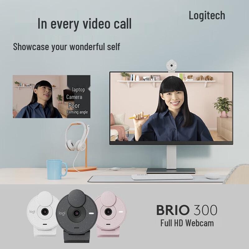 Logitech Brio 300 1080P Type-C Webcam